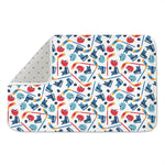 Hockey Equipment Pattern Print Indoor Door Mat