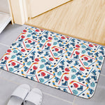 Hockey Equipment Pattern Print Indoor Door Mat