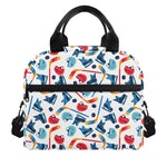 Hockey Equipment Pattern Print Insulated Lunch Bag