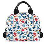 Hockey Equipment Pattern Print Insulated Lunch Bag