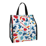 Hockey Equipment Pattern Print Insulated Lunch Tote
