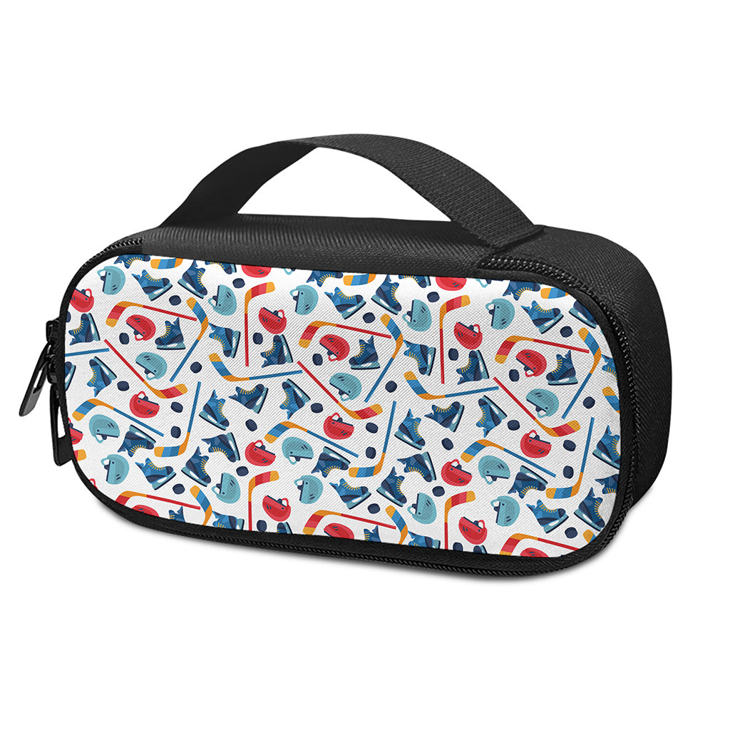 Hockey Equipment Pattern Print Insulin Cooler Travel Case
