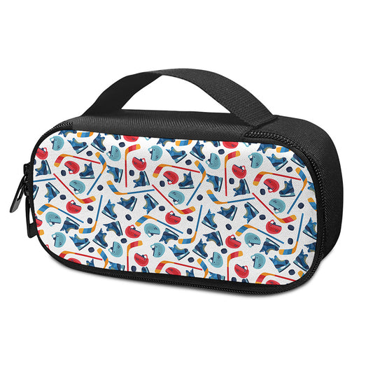 Hockey Equipment Pattern Print Insulin Cooler Travel Case