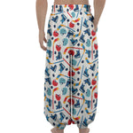 Hockey Equipment Pattern Print Lantern Pants