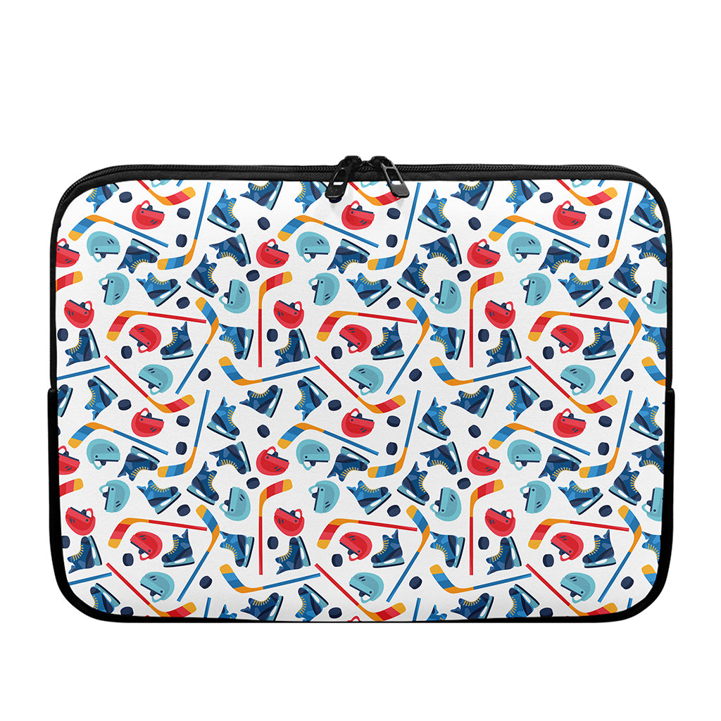 Hockey Equipment Pattern Print Laptop Sleeve