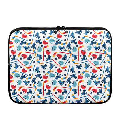 Hockey Equipment Pattern Print Laptop Sleeve
