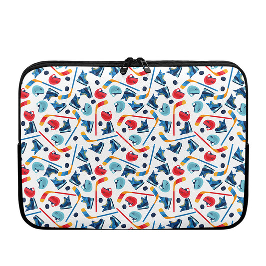 Hockey Equipment Pattern Print Laptop Sleeve
