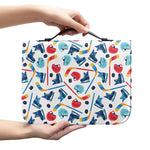 Hockey Equipment Pattern Print Leather Bible Cover