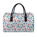 Hockey Equipment Pattern Print Leather Duffel Bag