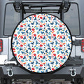 Hockey Equipment Pattern Print Leather Spare Tire Cover