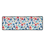 Hockey Equipment Pattern Print Long Kitchen Mat