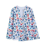 Hockey Equipment Pattern Print Long Sleeve Short Coat