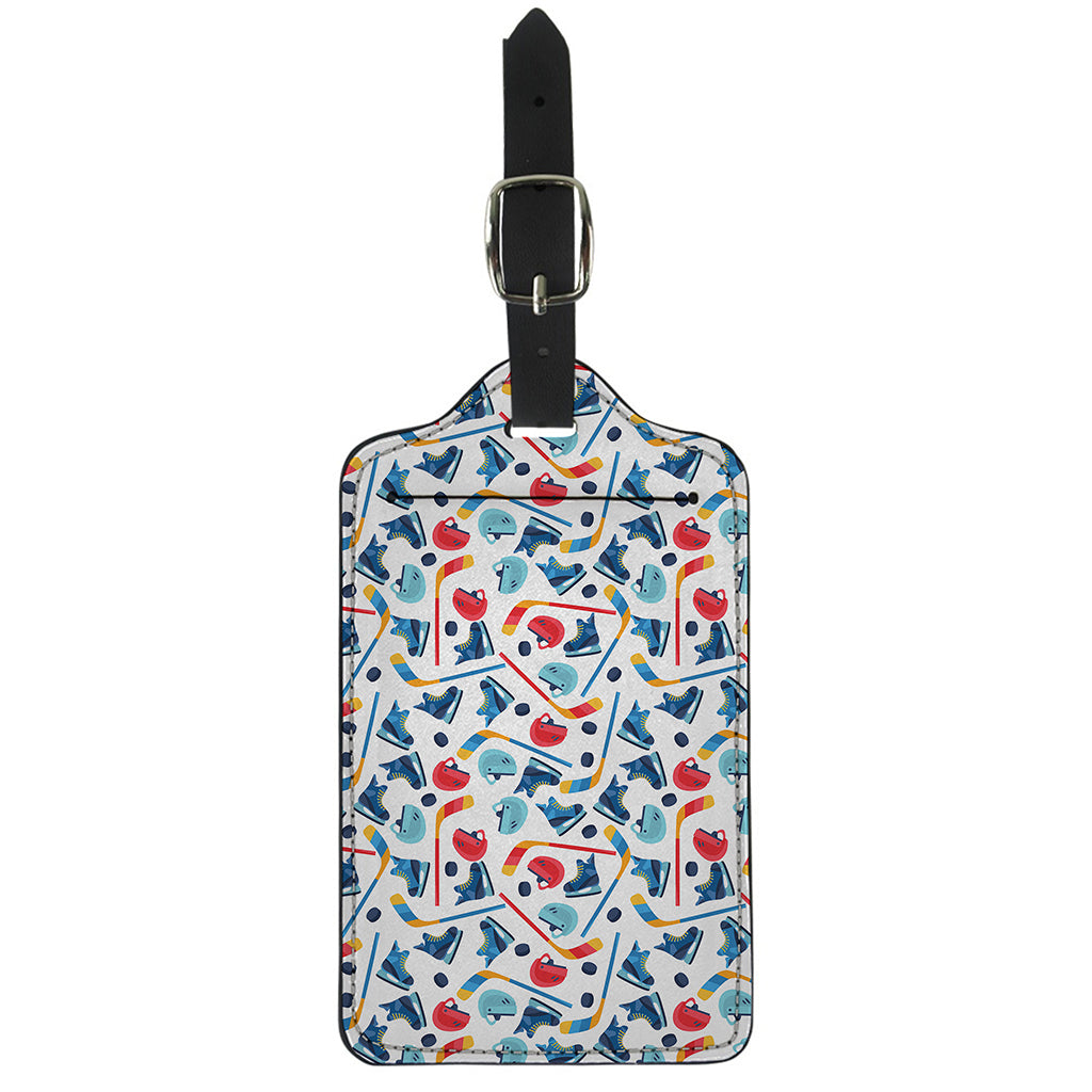 Hockey Equipment Pattern Print Luggage Tag