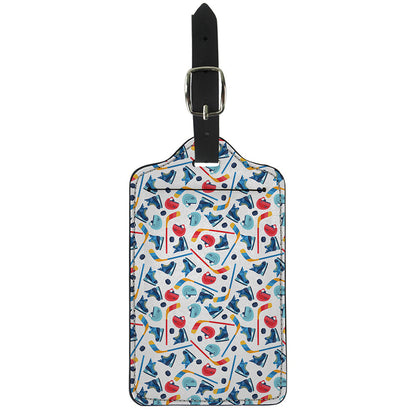 Hockey Equipment Pattern Print Luggage Tag