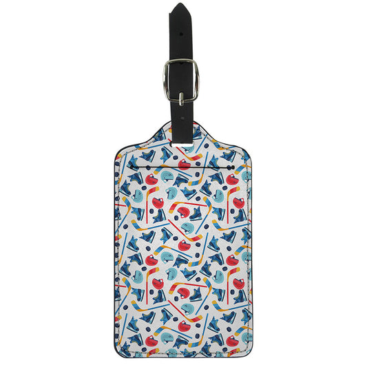 Hockey Equipment Pattern Print Luggage Tag