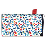 Hockey Equipment Pattern Print Mailbox Cover