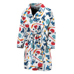 Hockey Equipment Pattern Print Men's Bathrobe