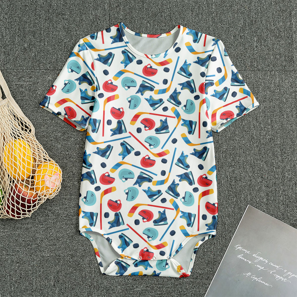Hockey Equipment Pattern Print Men's Bodysuit
