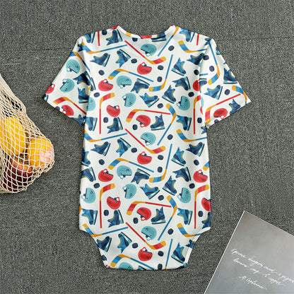 Hockey Equipment Pattern Print Men's Bodysuit