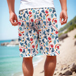 Hockey Equipment Pattern Print Men's Cargo Shorts