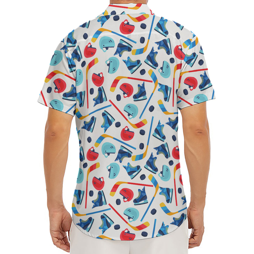 Hockey Equipment Pattern Print Men's Deep V-Neck Shirt