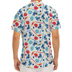 Hockey Equipment Pattern Print Men's Deep V-Neck Shirt