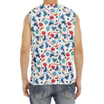 Hockey Equipment Pattern Print Men's Fitness Tank Top