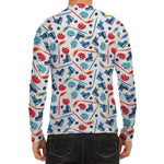 Hockey Equipment Pattern Print Men's Long Sleeve Rash Guard