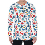 Hockey Equipment Pattern Print Men's Long Sleeve T-Shirt