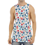 Hockey Equipment Pattern Print Men's Muscle Tank Top