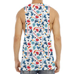 Hockey Equipment Pattern Print Men's Muscle Tank Top