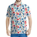 Hockey Equipment Pattern Print Men's Polo Shirt