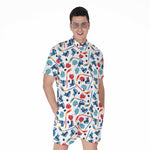 Hockey Equipment Pattern Print Men's Rompers