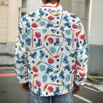 Hockey Equipment Pattern Print Men's Shirt Jacket