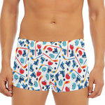 Hockey Equipment Pattern Print Men's Short Boxer Briefs