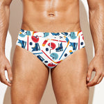 Hockey Equipment Pattern Print Men's Swim Briefs