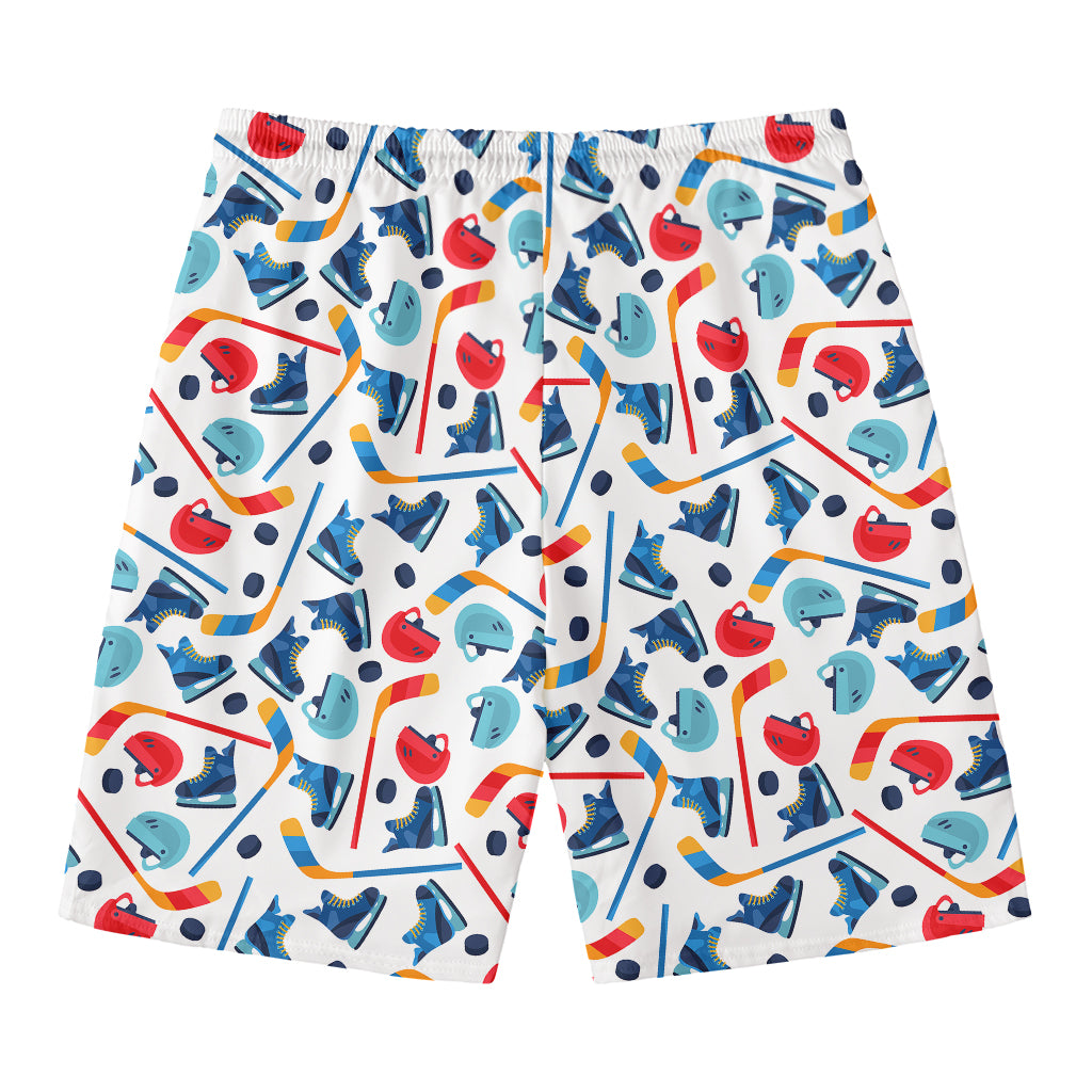 Hockey Equipment Pattern Print Men's Swim Trunks