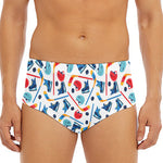 Hockey Equipment Pattern Print Men's Triangle Swim Briefs