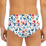 Hockey Equipment Pattern Print Men's Triangle Swim Briefs