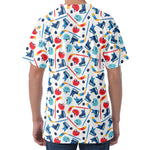 Hockey Equipment Pattern Print Men's Velvet T-Shirt