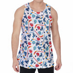 Hockey Equipment Pattern Print Men's Velvet Tank Top