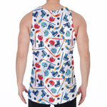 Hockey Equipment Pattern Print Men's Velvet Tank Top