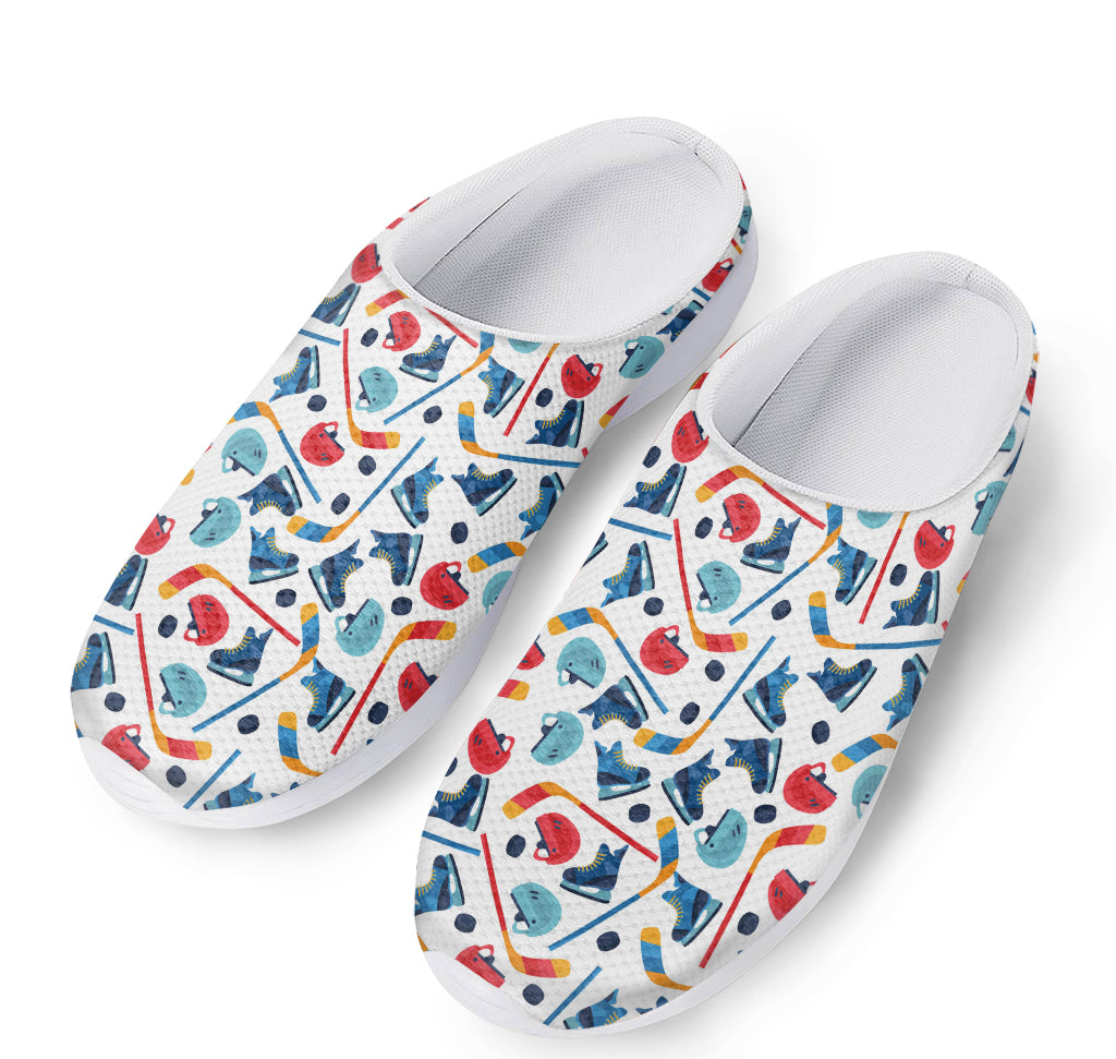 Hockey Equipment Pattern Print Mesh Casual Shoes