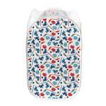 Hockey Equipment Pattern Print Mesh Laundry Hamper