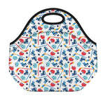Hockey Equipment Pattern Print Neoprene Lunch Bag