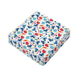Hockey Equipment Pattern Print Outdoor Seat Cushion Cover