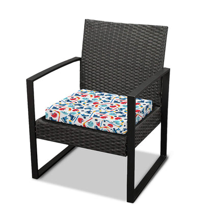 Hockey Equipment Pattern Print Outdoor Seat Cushion Cover
