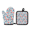 Hockey Equipment Pattern Print Oven Mitt And Pot Holder Set