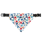Hockey Equipment Pattern Print Over The Collar Dog Bandana