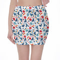 Hockey Equipment Pattern Print Pencil Mini Skirt